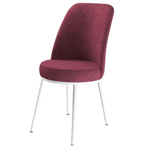 Hanah home set trpezarijskih stolica Dexa 2 kom, bordo tkanina Babyface, bele metalne noge Cene