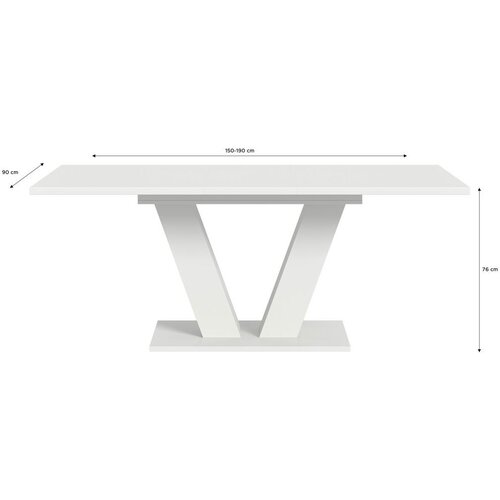 MID.YOU Raztegljiva Miza Marlon, Bela, 150-190x90cm Slike