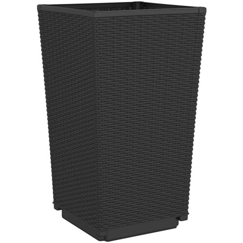 VidaXL Vrtne sadilice 2 kom crne 32 5 x 32 5 x 57 cm od PP-a Slike