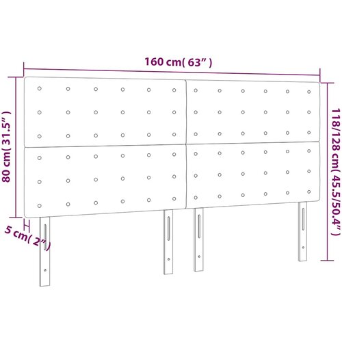  Uzglavlje tamnoplavo 160x5x118/128 cm bar&amp;scaron;unasto Slike