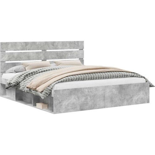  Okvir za krevet Beton 180 x 200 cm Čvrsto borovo drvo Slike