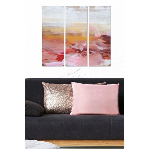 Wallity MDF1056546683 multicolor decorative mdf painting (3 pieces) Cene