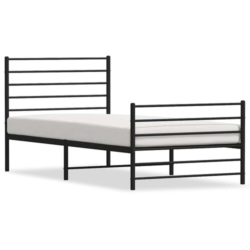  Metalni okvir kreveta uzglavlje i podnožje crni 107x203 cm Cijene