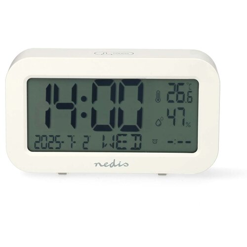 Nedis CLDK2005WT - Digitalni sat sa alarmom, termometrom i higrometrom 2xAA beo Slike
