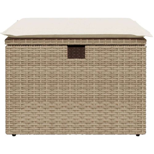  Vrtni tabure s jastukom bež 55 x 55 x 37 cm od poliratana Slike