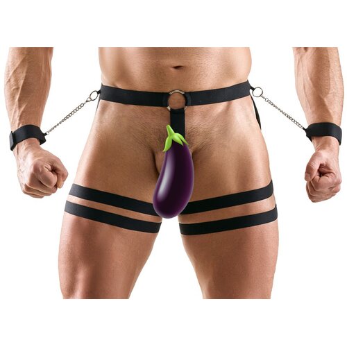 Svenjoyment Hip Harness with Cock Ring and Cuffs 2100428 Black S/M Slike