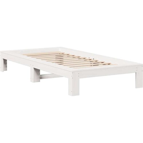 VidaXL Okvir kreveta bez madraca bijeli 90 x 190 cm masivna borovina Slike