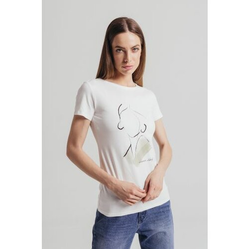 Legendww ženska   majica u boji slonove kosti sa printom devojke 7031-9566-02 Cene