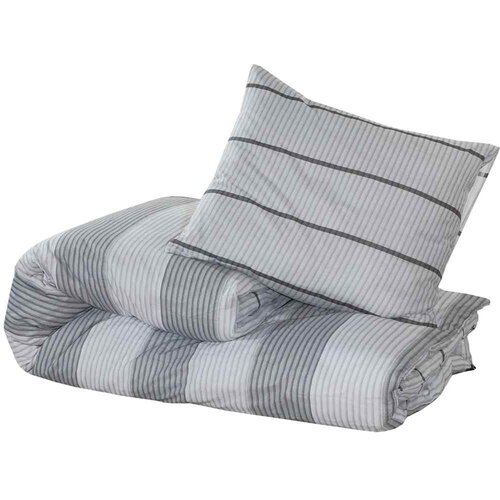  Set posteljine za poplun sivi 155x220 cm pamučni Slike