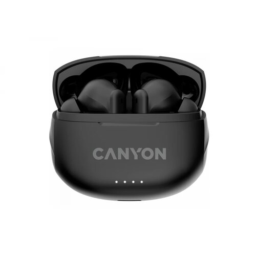 Canyon TWS-8, Bluetooth headset, with microphone, with ENC, BT V5.3 JL 6976D4, Frequence Response:20Hz-20kHz, battery EarBud 40mAh*2+Charging Case 470mAh, type-C cable length 0.24m, Size: 59*48.8*25.5mm, 0.041kg, Black Cene