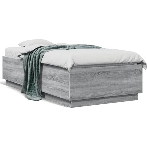 Maison Chic Posteljni okvir - Enojna postelja - Postelja za odrasle siva sonoma 75x190 cm inženirski les-J15269, (21759563) Slike