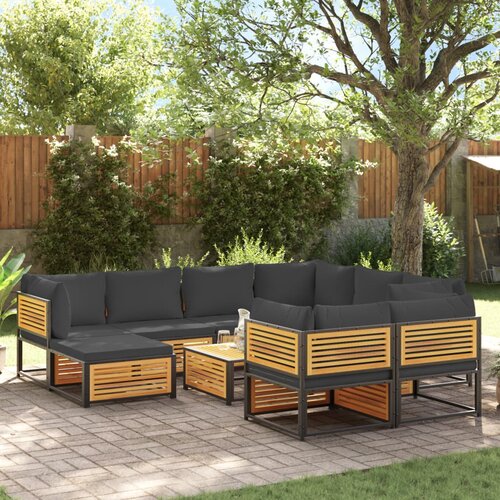 vidaXL 10-dijelna set vrtnih sofa s jastucima masivno bagremovo drvo Cene