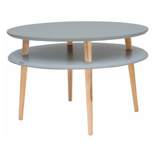 Ragaba Temno siva mizica z naravnimi nogami UFO, Ø 70 cm