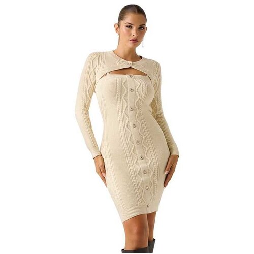 Guess bež haljina sa prorezom Cene