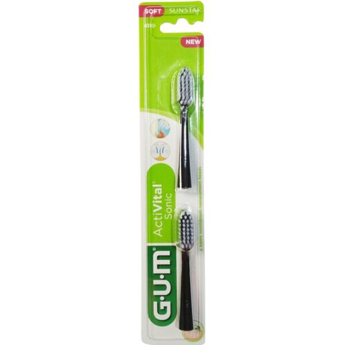 GUM Sonic Daily nadomestne glave Black 2 kos Cene