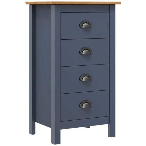 VidaXL Komoda Hill Range siva 46 x 35 x 80 cm od masivne borovine Slike