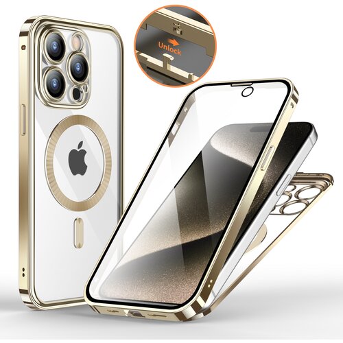 INF Ovitek za iPhone z za&amp;scaron;čito zaslona za serijo iPhone 15 Gold iPhone 15 Pro, (21296356) Slike