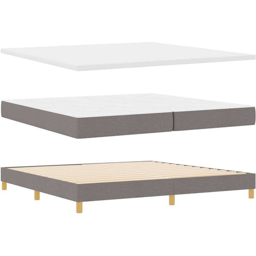vidaXL Boxspring - Krevet s oprugama i madracem krem 90x200 cm Sivo-smeđa Cene