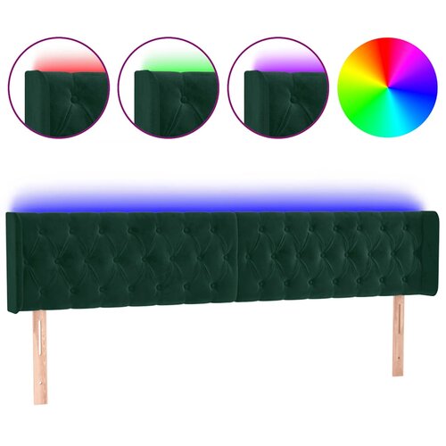  LED uzglavlje tamnozeleno 203x16x78/88 cm bar&amp;scaron;unasto Slike