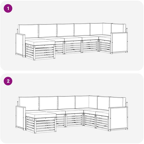 Sekcijska garnitura s jastukom 6 pcs Slike