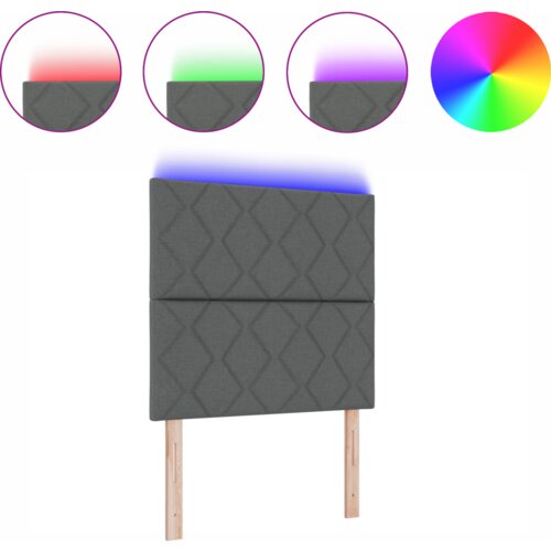  LED Uzglavlje Geometrijski Uzorak Tamno Sivo 100 cm Tkanina Slike