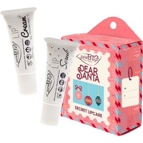 PuroBIO cosmetics Dear Santa SECRET poklon set za usne 2 kom Slike