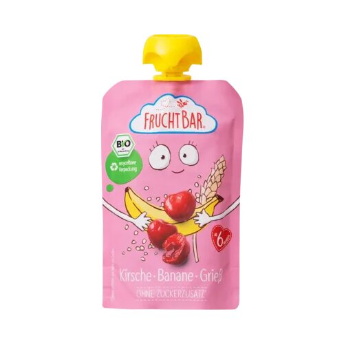 FRUCHTBAR Bio Quetschie - češnja, banana in zdrob Cene