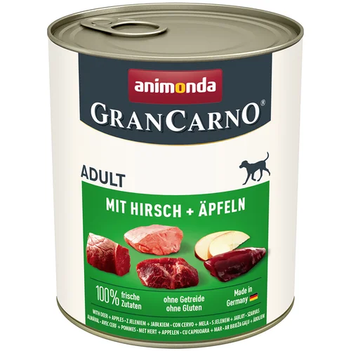 Animonda Varčno pakiranje GranCarno Original Adult 12 x 800 g - Jelen in jabolko