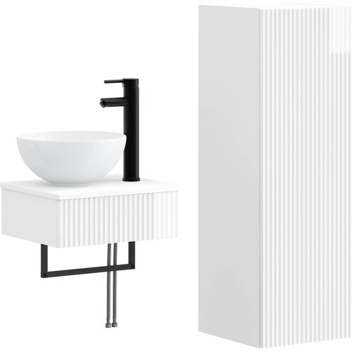  Set namje&amp;scaron;taja za kupaonicu 2 kom. Bijela visokog sjaja 33 x 34,5 x 100 cm Slike