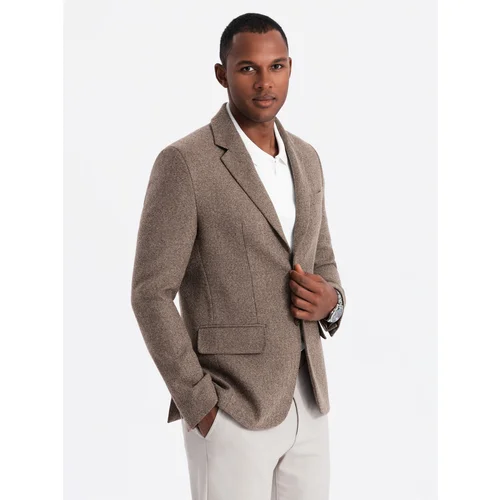 Ombre Classic men's rayon jacket - dark beige