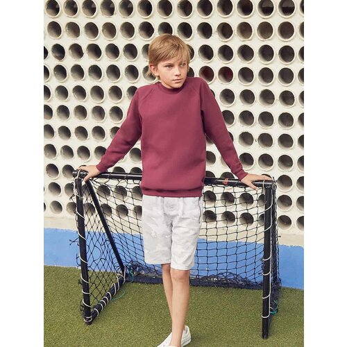 Fruit Of The Loom Burgundowa bluza dziecięca Raglan Sweat Slike