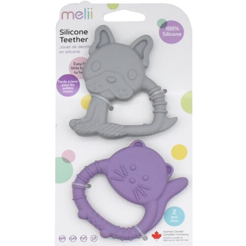 Melii Teethers grizalo Bulldog & Cat 2 kos Cene