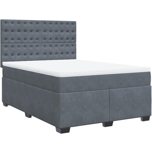 Maison Chic Box spring postelja - Vzmetna postelja z vzmetnico temno siva 160x200 cm žamet SL17519, (21894283) Cene