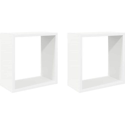  Kockaste zidne police 2 kom bijele 30 x 15 x 30 cm Slike