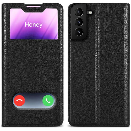 Cadorabo Ohi&scaron;je, združljiv s Samsungom v kometu Black - Za&scaron;čitni pokrov z magnetnim zapiranjem, stoječo funkcijo in dvema gledanjem oken, (20694674) Cene