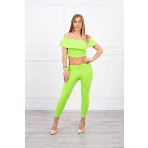 Kesi Set with a frill green neon