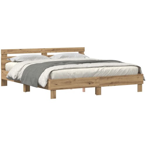 vidaXL okvir postelje iz inženirskega lesa umetni&scaron;ki hrast 180 x 200 cm Cene