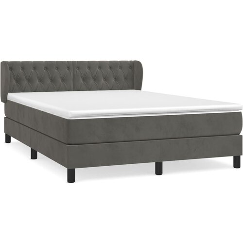 Maison Chic Box spring postelja - Vzmetna postelja z vzmetnico temno siva 140x200 cm žamet SL15033, (21900511) Cene