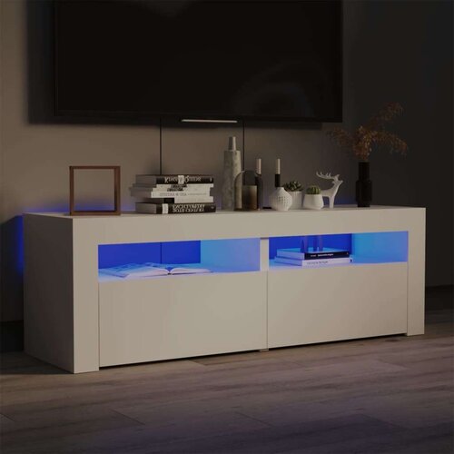 TV omarica z LED lučkami bela 120x35x40 cm, (20622457) Cene