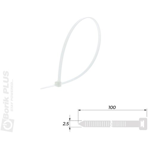 VATPAN Vezice za kablove 100 kom, 100&amp;times;2,5 mm BELA Slike