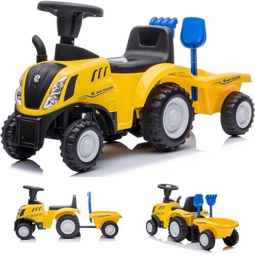  Dječji traktor guralica s prikolicom New Holland žuti Cijene