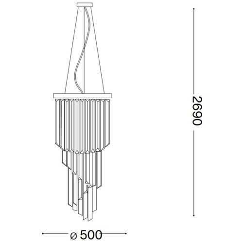 Ideal Lux kristalni luster na sajli carlton 12xE14/40W/230V, prečnik 50 cm, zlatne boje Slike