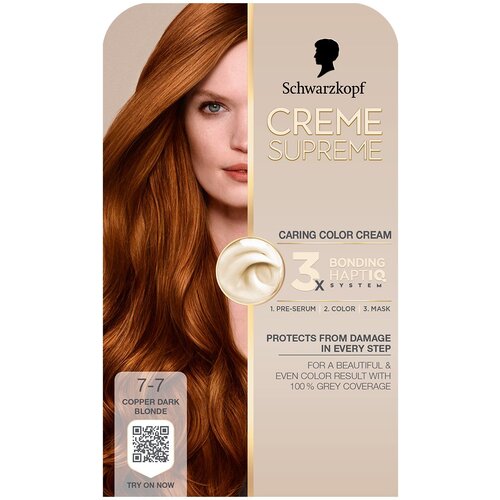 Schwarzkopf Creme Supreme permanentna barva za lase odtenek 7-7 Copper Blonde 60 ml Slike