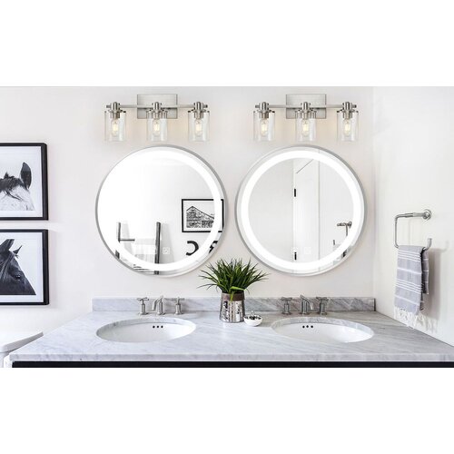 Tutumi stensko ogledalo led 70cm mmj brush silver Slike