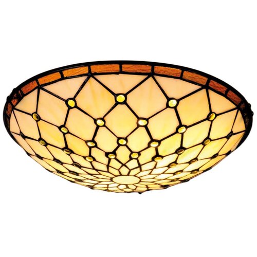 Brilagi tiffany vitražna stropna svetiljka slonovača 2xE27/60W/230V, prečnik 40 cm Cene