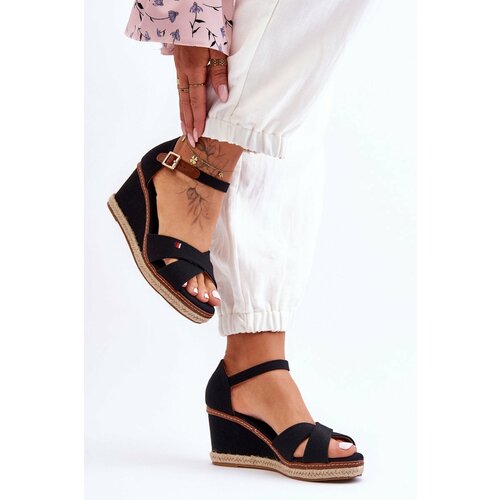 Kesi Women's wedge sandals Black Janet Slike