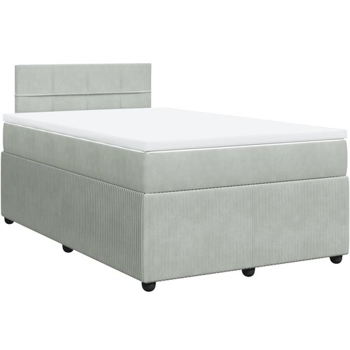 Maison Chic Box spring postelja - Vzmetna postelja z vzmetnico svetlo siva 120x190 cm žamet SL18150, (21894536) Cene