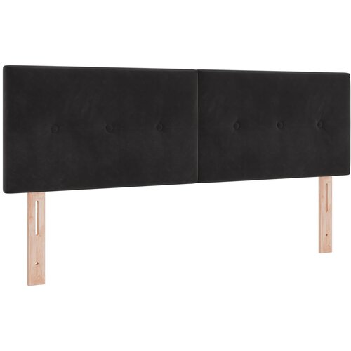 vidaXL LED Glava Postelje Gumbovno Oblazinjena Črna 72 cm Žamet, (22083939) Cene