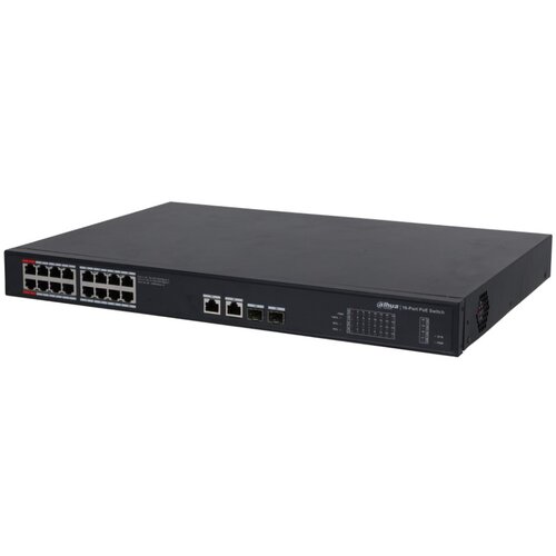 Dahua Technology PoE DH-PFS3220-16GT-190 network switch Unmanaged L2 Gigabit Ethernet (10 /100 /1000) Power over Ethernet (PoE) 1U Black Cene