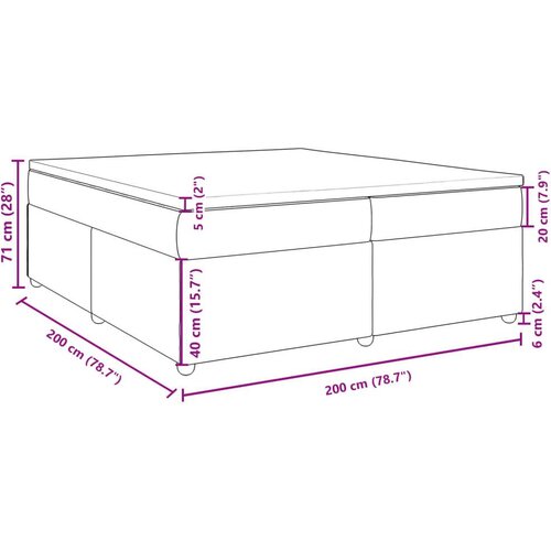 VidaXL Krevet s oprugama i madracem crni 200x200 cm od tkanine Slike